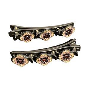 Elegant Pink and Red Hair Clips